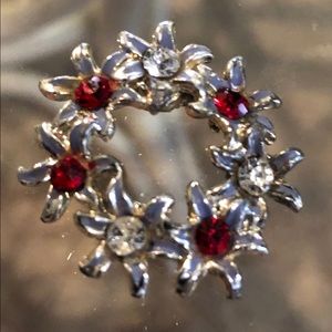 Vintage Red Gem Stone Brooch